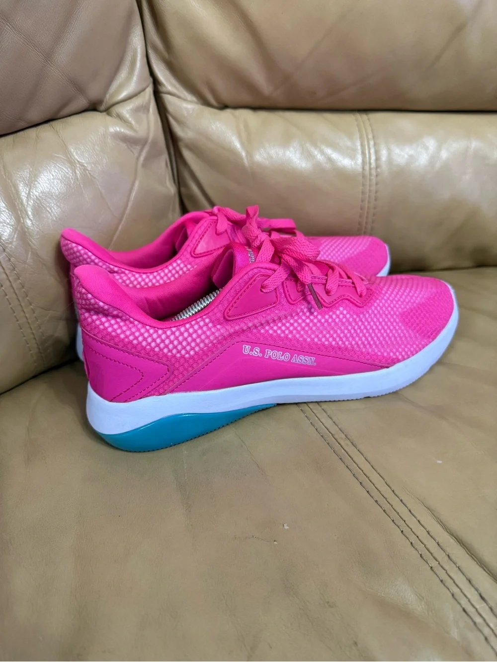 U.S. Polo Assn Fuel-M Hot Pink Teal Sneakers Women's Size 10 NWT